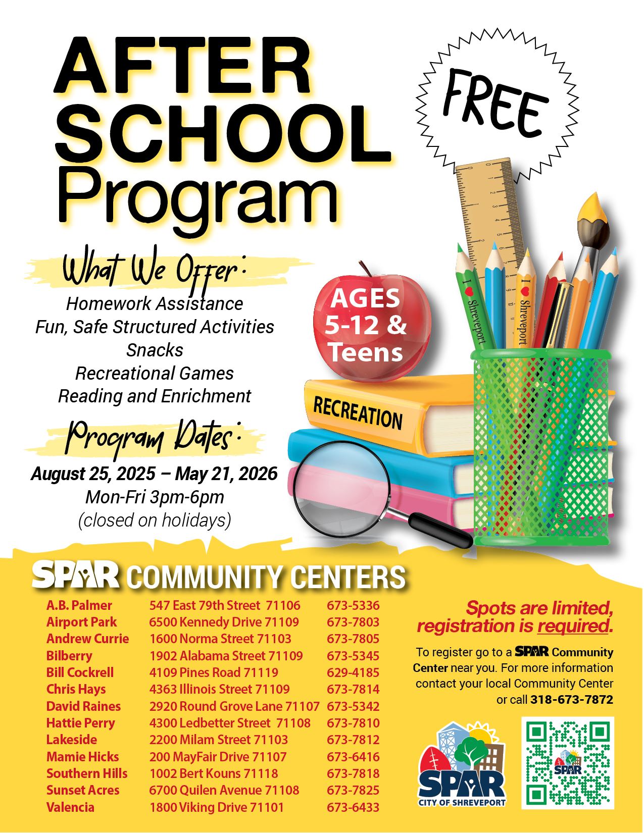 2025 07 Free After School Programs flyer
