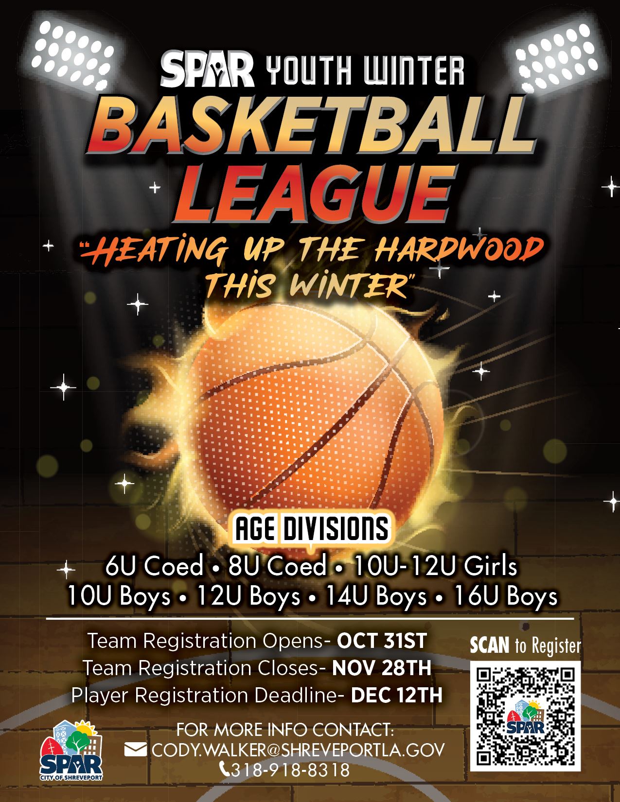 2025 Youth Winter Basketball League flyer