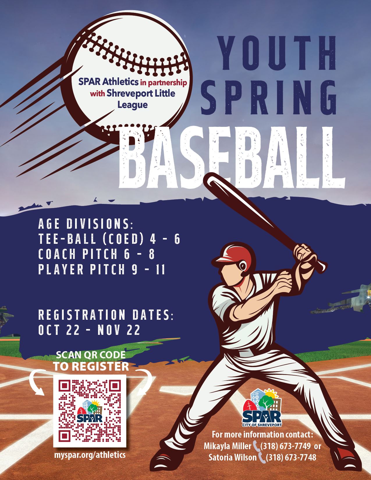 2026 Youth Spring Baseball flyer